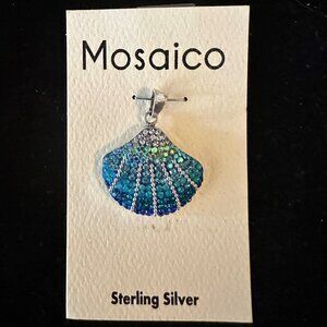 Mosaico Scallop Shell Pendant, Sterling Silver